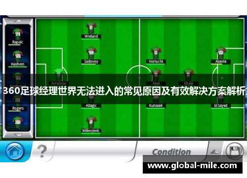 360足球经理世界无法进入的常见原因及有效解决方案解析