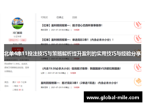 北单4串11投注技巧与策略解析提升盈利的实用技巧与经验分享